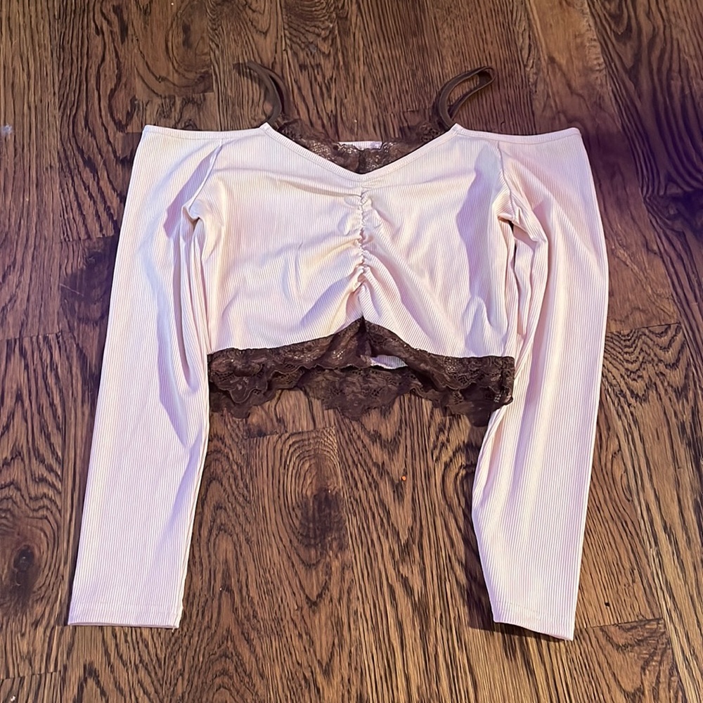 off the shoulder lace crop top